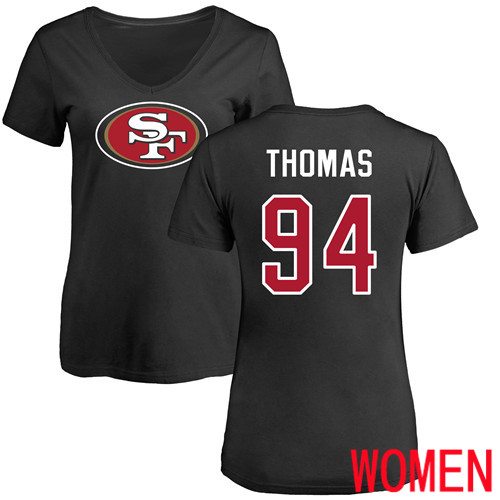 San Francisco 49ers Black Women Solomon Thomas Name and Number Logo #94 NFL T Shirt